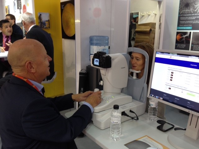 Our CEO, Robert Birch, screens a patient with a Canon CR-2 AF fundus camera